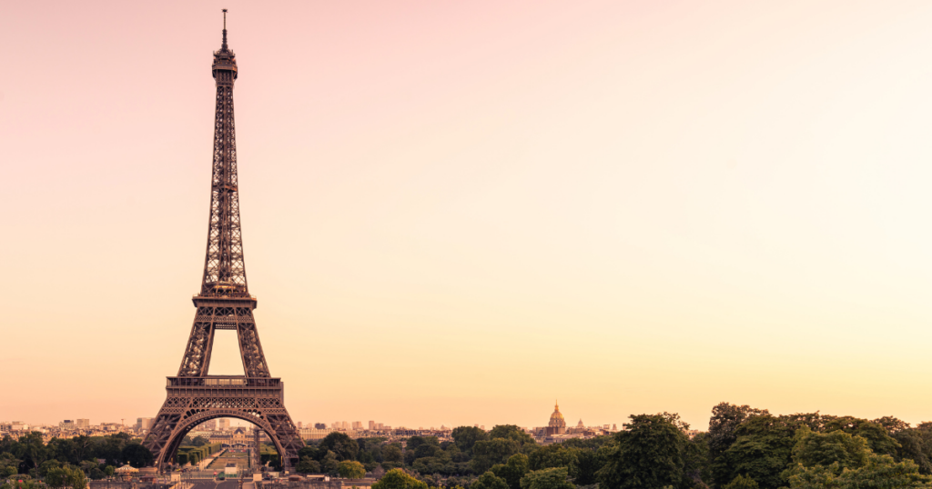 Paris view during sunset